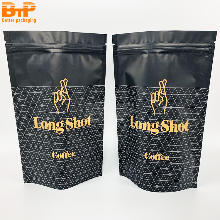 Custom Printed Aluminum Foil Lined Coffee Stand up Pouch Zipper Bag 2