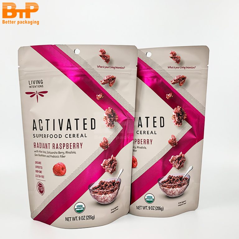 Custom Printed Aluminum Foil Oatmeal Bird's Nest Grain Food ZipperStand up Pouch Packaging Bag 2