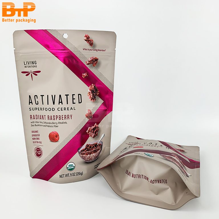 Custom Printed Aluminum Foil Oatmeal Bird's Nest Grain Food ZipperStand up Pouch Packaging Bag 3