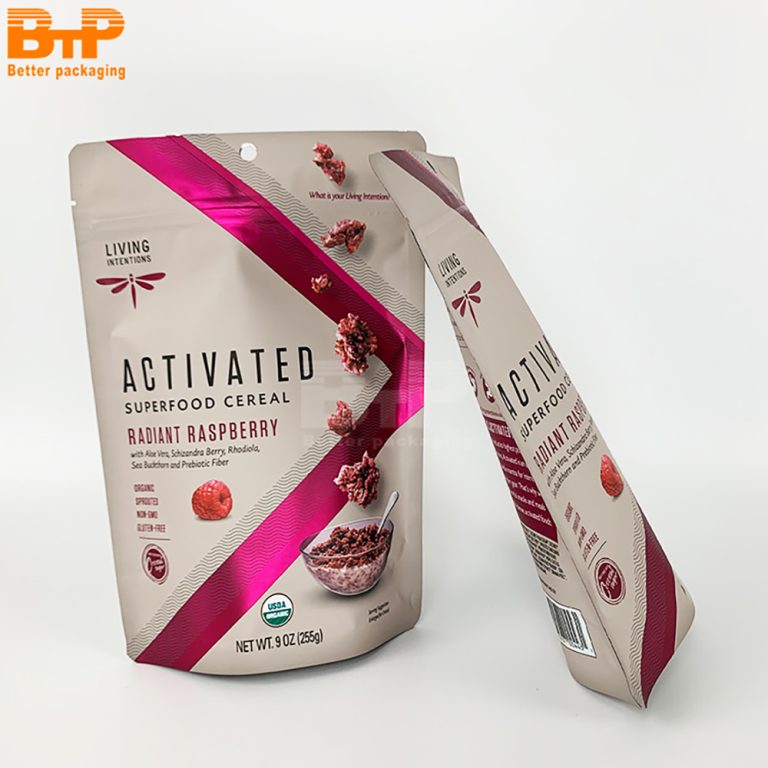 Custom Printed Aluminum Foil Oatmeal Bird's Nest Grain Food ZipperStand up Pouch Packaging Bag 4