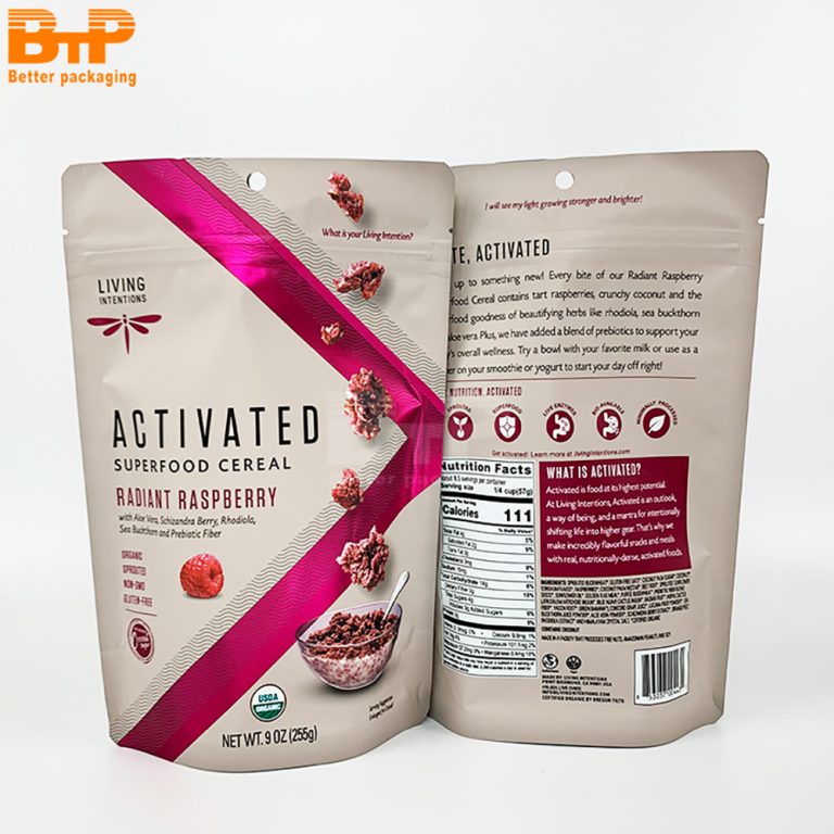 Custom Printed Aluminum Foil Oatmeal Bird's Nest Grain Food ZipperStand up Pouch Packaging Bag 5