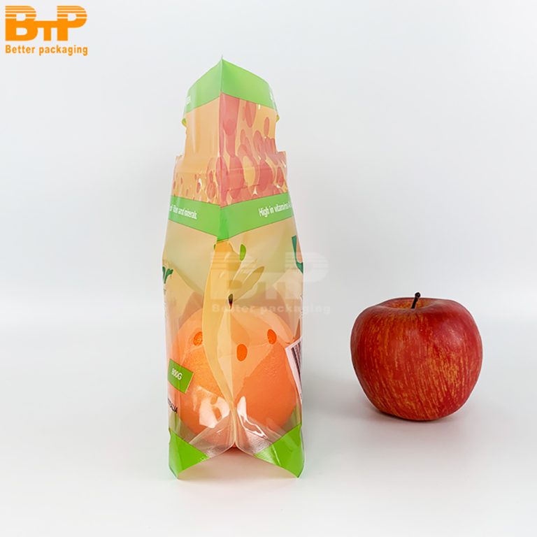 Custom Print Orange orange fruit food bag Stand up Pouch perforated portable zipper bag packaging bag 2
