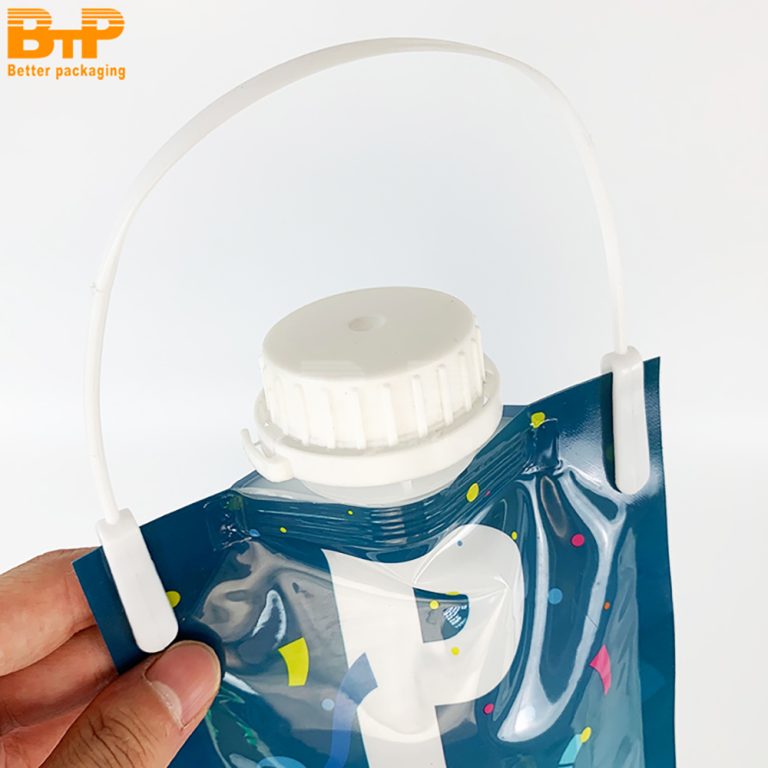 Custom Printed Party Themed Portable Pouch With Handle And Spout For Beverages Pet Food Bag in box4