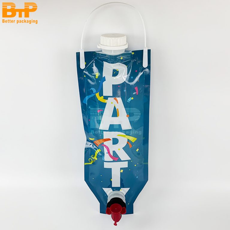 Custom Printed Party Themed Portable Pouch With Handle And Spout For Beverages Pet Food Bag in box2