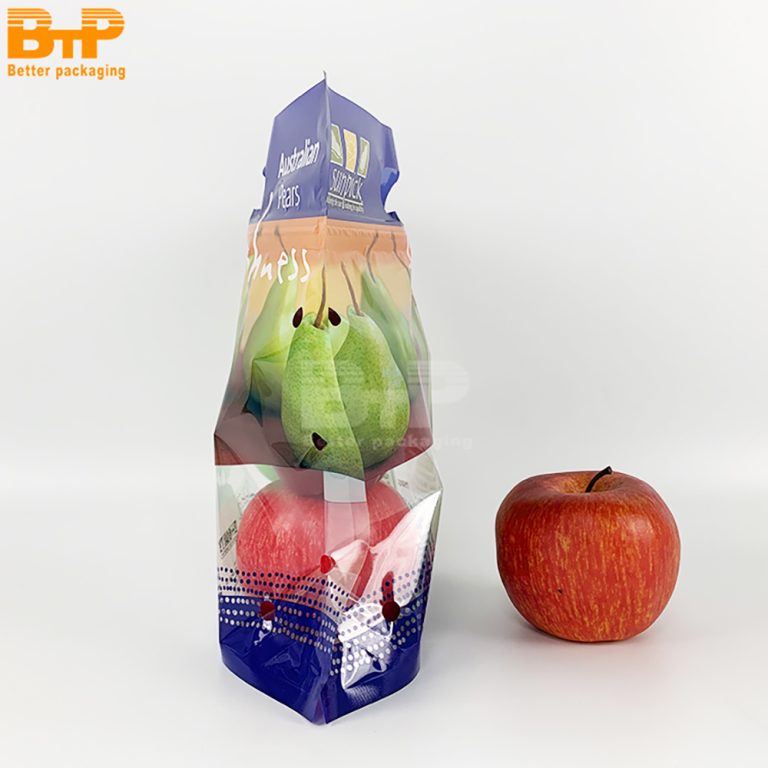 Custom Print Pear fruit food bag Stand up Pouch perforated portable zipper bag 6
