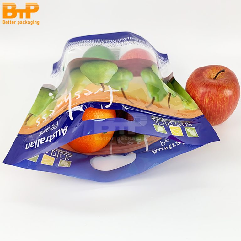Custom Print Pear fruit food bag Stand up Pouch perforated portable zipper bag 3