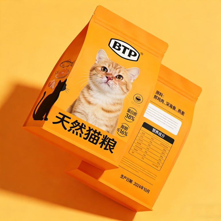 Printable Custom Design Zipper Pet Food Packaging Stand up Flat Bottom Bag 3