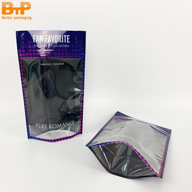 Custom Printed Mylar Packaging Plastic Doypack with Window Stand up Zipper Bag 1