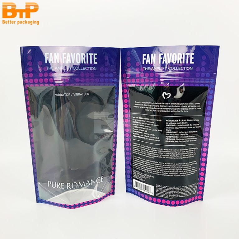 Custom Printed Mylar Packaging Plastic Doypack with Window Stand up Zipper Bag 6