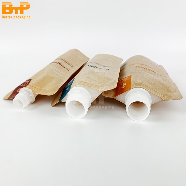 Custom Printed Shower Gel Laundry Liquid Industrial Bag Water Bag Kraft Paper Stand Up Spout pouch 5