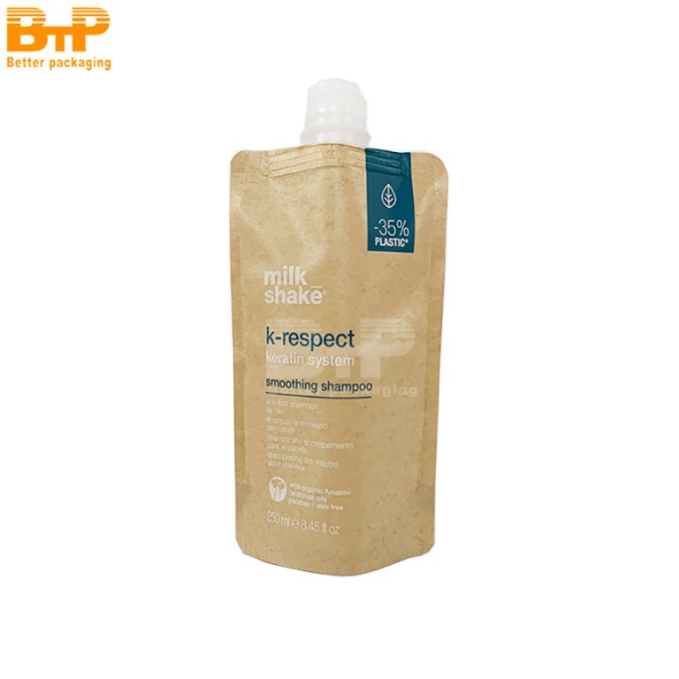 Custom Printed Shower Gel Laundry Liquid Industrial Bag Water Bag Kraft Paper Stand Up Spout pouch 3
