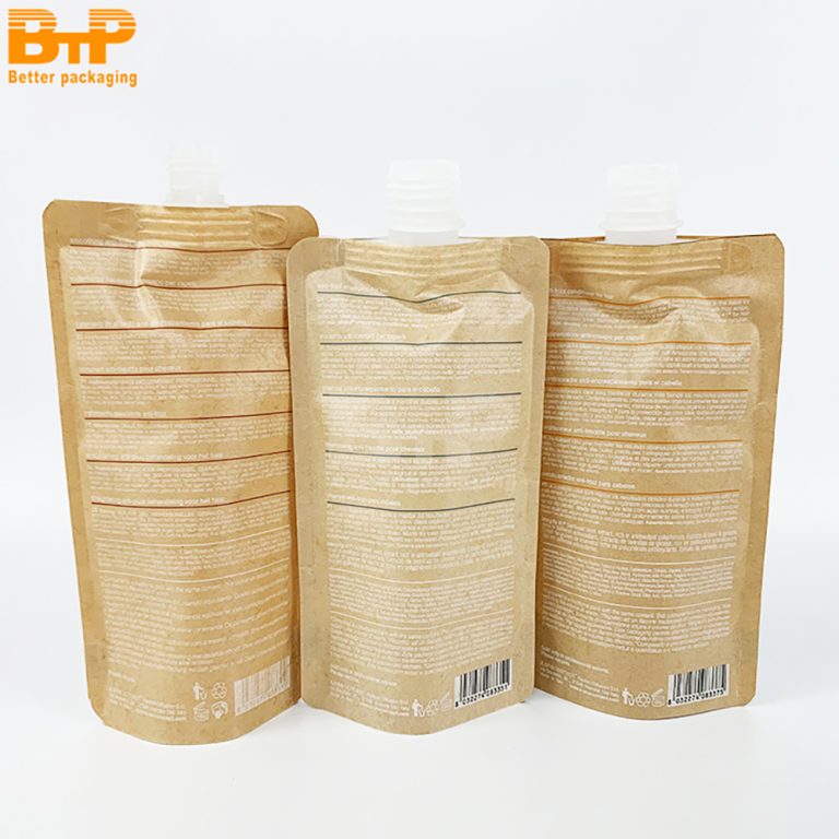 Custom Printed Shower Gel Laundry Liquid Industrial Bag Water Bag Kraft Paper Stand Up Spout pouch 2