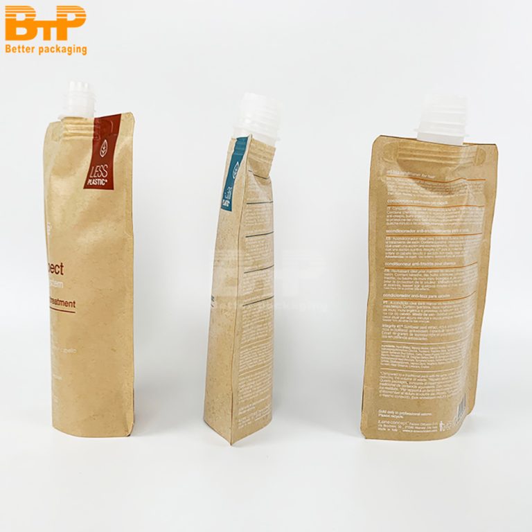 Custom Printed Shower Gel Laundry Liquid Industrial Bag Water Bag Kraft Paper Stand Up Spout pouch 1