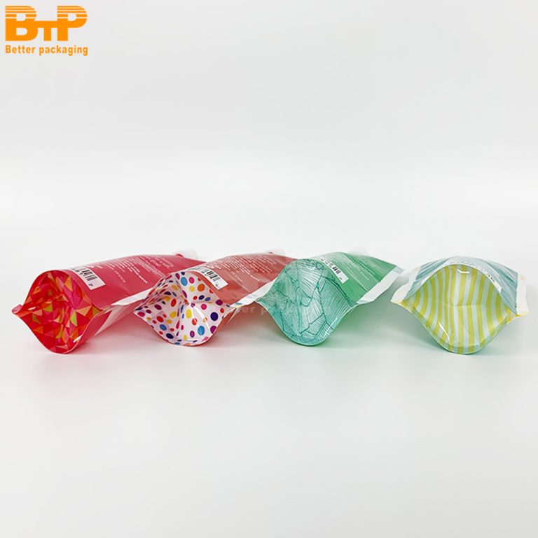 Custom Print Small beverage juice food bag window Stand Up Spout pouch 2