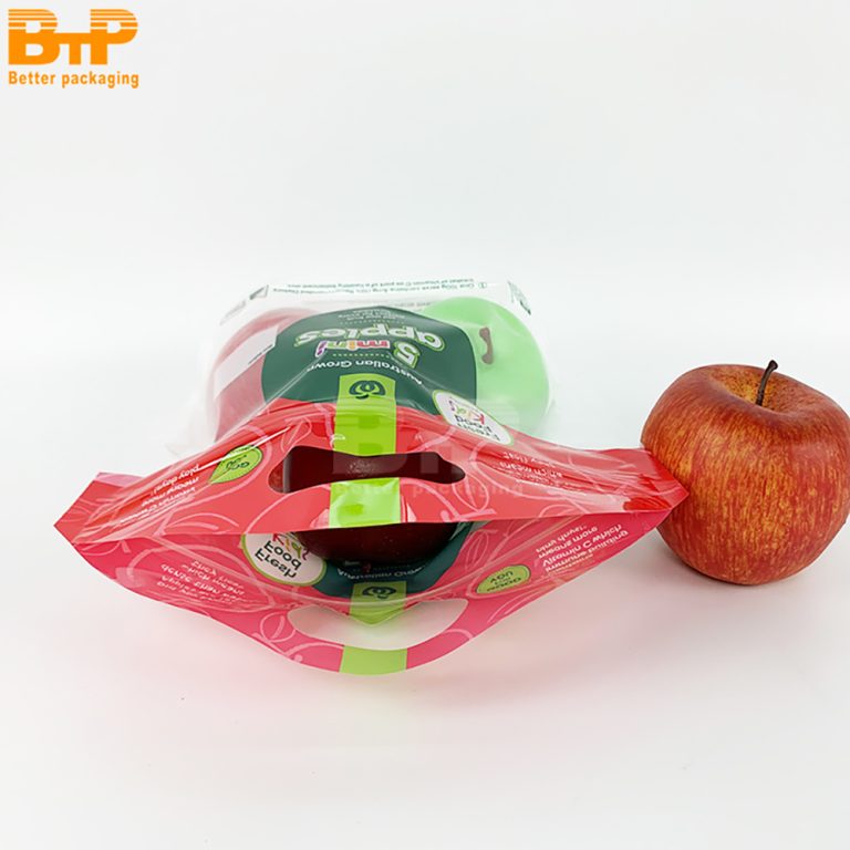 Custom Printed Special-shaped apple fruit food perforated Stand up Pouch zipper packaging bag  2
