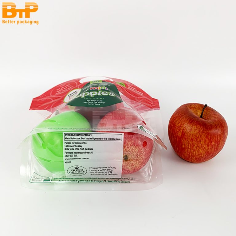 Custom Printed Special-shaped apple fruit food perforated Stand up Pouch zipper packaging bag  4