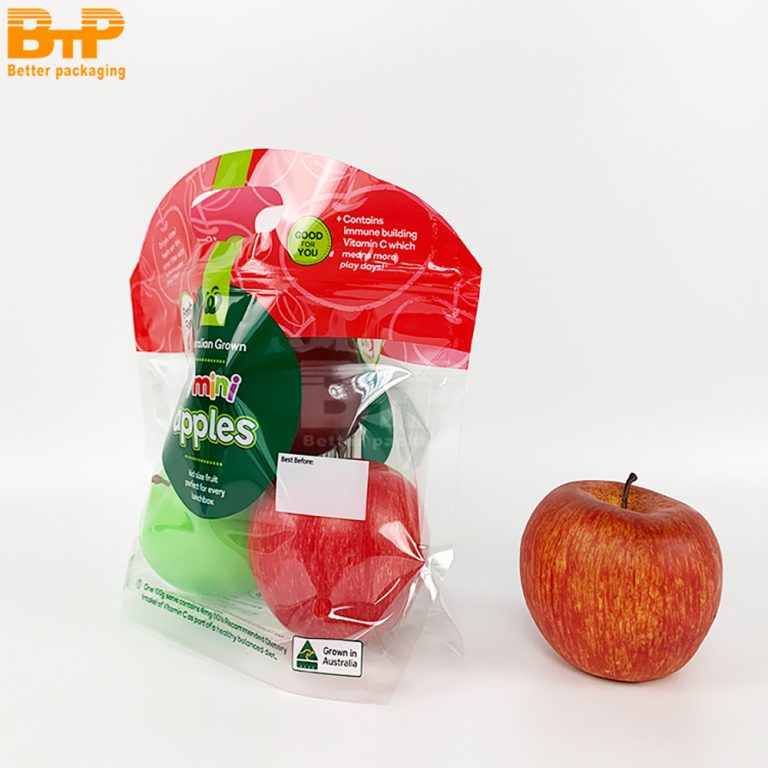 Custom Printed Special-shaped apple fruit food perforated Stand up Pouch zipper packaging bag  5