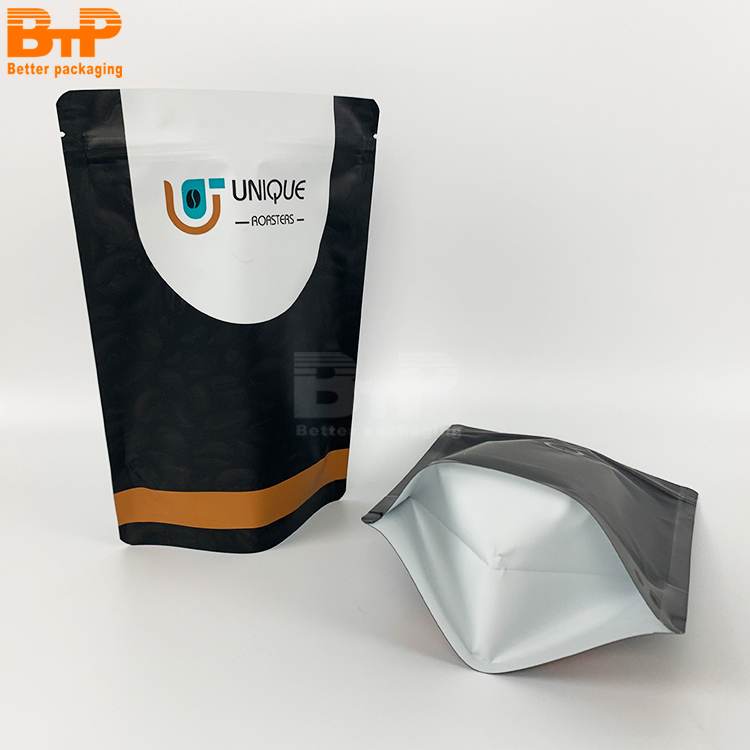 Custom Printed Mylar Food Packaging Stand up Pouch with Valve Coffee Bag 2