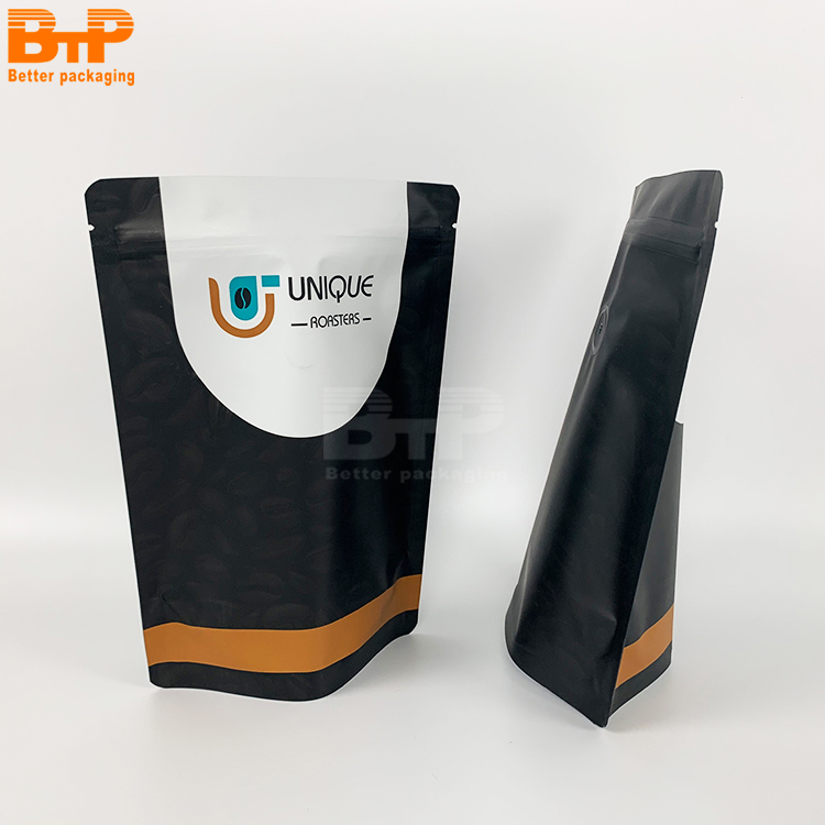 Custom Printed Mylar Food Packaging Stand up Pouch with Valve Coffee Bag 3