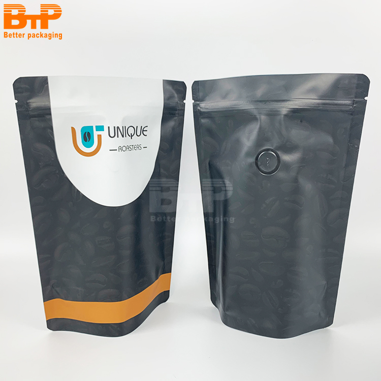 Custom Printed Mylar Food Packaging Stand up Pouch with Valve Coffee Bag 5