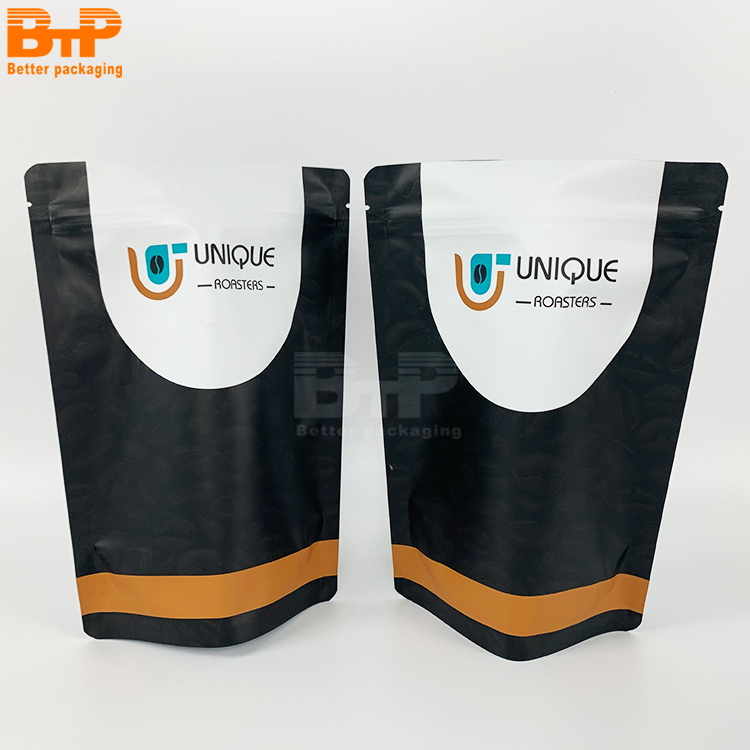 Custom Printed Mylar Food Packaging Stand up Pouch with Valve Coffee Bag 6