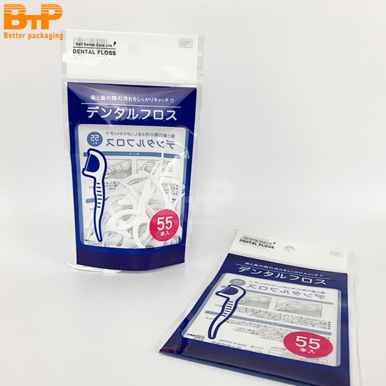 Custom Printed Window Three Side Sealed Pouch Portable for Dental Floss Storage 3