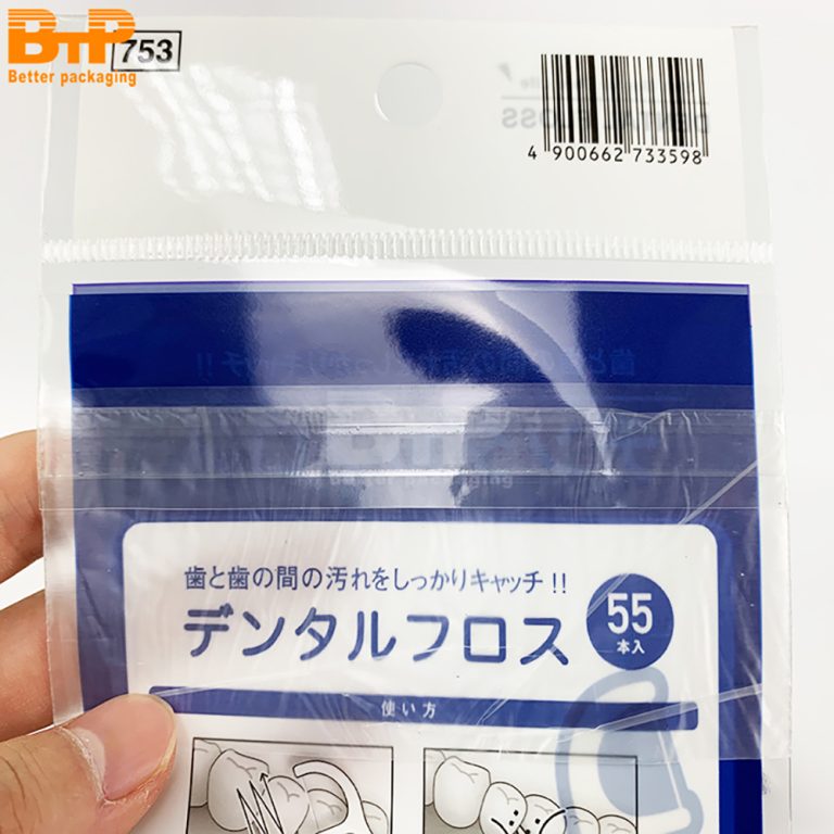 Custom Printed Window Three Side Sealed Pouch Portable for Dental Floss Storage 4