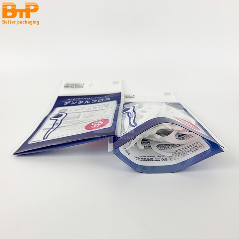 Custom Printed Window Three Side Sealed Pouch Portable for Dental Floss Storage 5