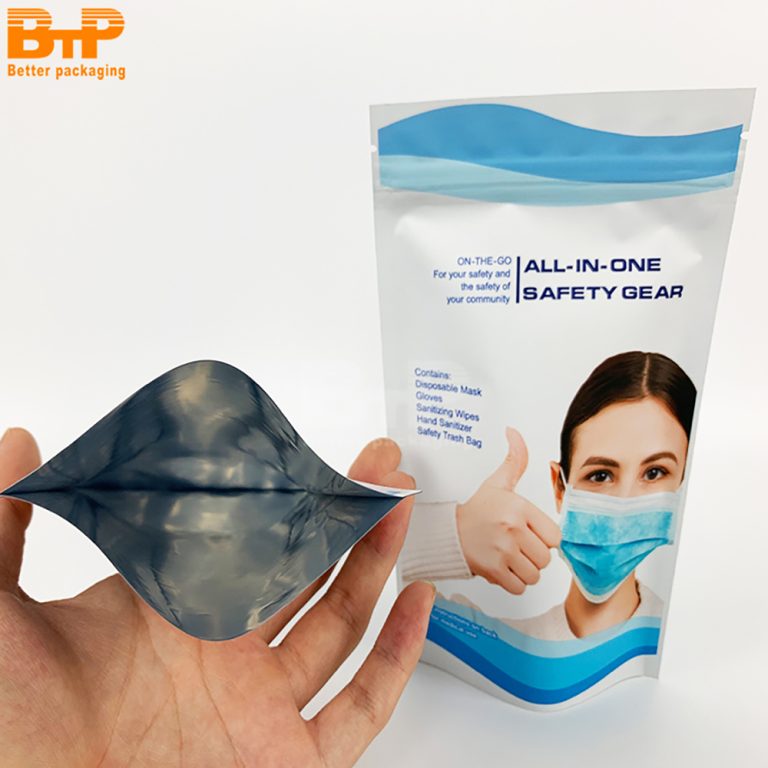 Thickened Custom Printed Three Side Sealed Mask Pouch Extra Protection Custom Logo Durable Mask Packaging6