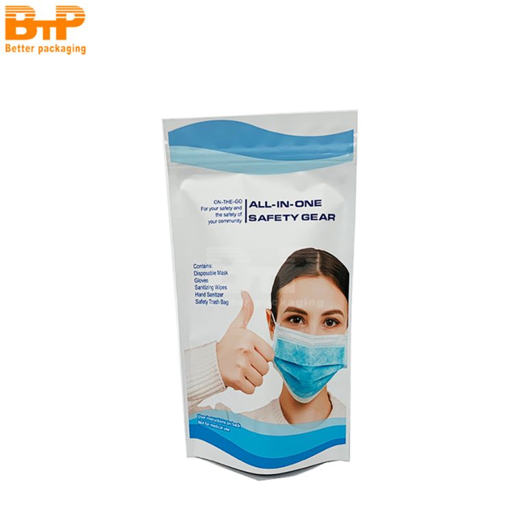 Thickened Custom Printed Three Side Sealed Mask Pouch Extra Protection Custom Logo Durable Mask Packaging1