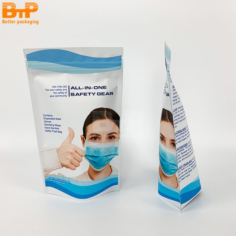 Thickened Custom Printed Three Side Sealed Mask Pouch Extra Protection Custom Logo Durable Mask Packaging3