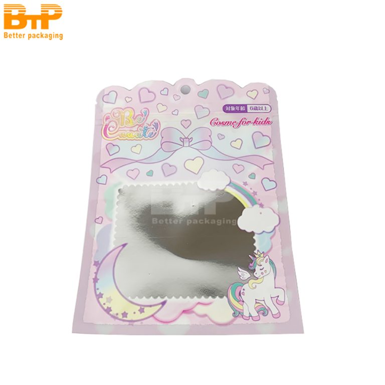 Transparent Panel Three Side Sealed Bag Cute Print Visible Inside for Children’s Snacks1