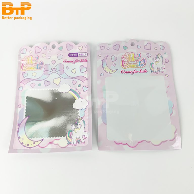 Transparent Panel Three Side Sealed Bag Cute Print Visible Inside for Children’s Snacks2
