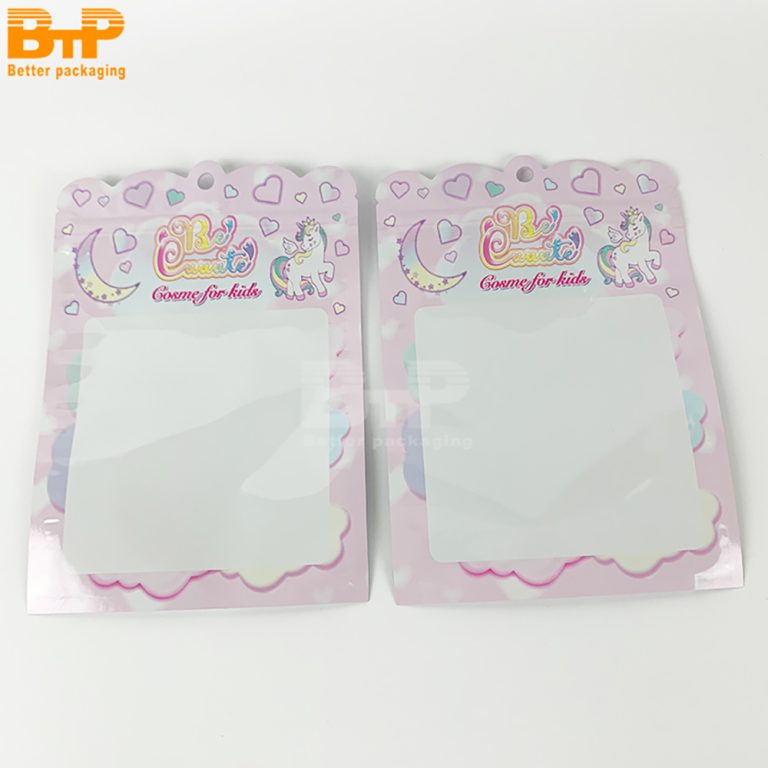 Transparent Panel Three Side Sealed Bag Cute Print Visible Inside for Children’s Snacks5