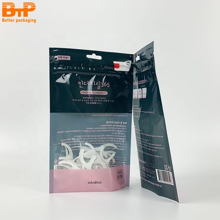 Clear Window Three Side Sealed Zipper Pouch for Individual Dental Floss Picks Easy Zip Access for Single Use1