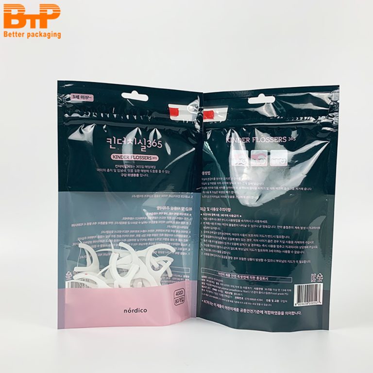 Clear Window Three Side Sealed Zipper Pouch for Individual Dental Floss Picks Easy Zip Access for Single Use4