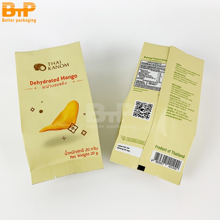 Custom Printed mango banana dried fruit snack food Side seal gusset bag 6
