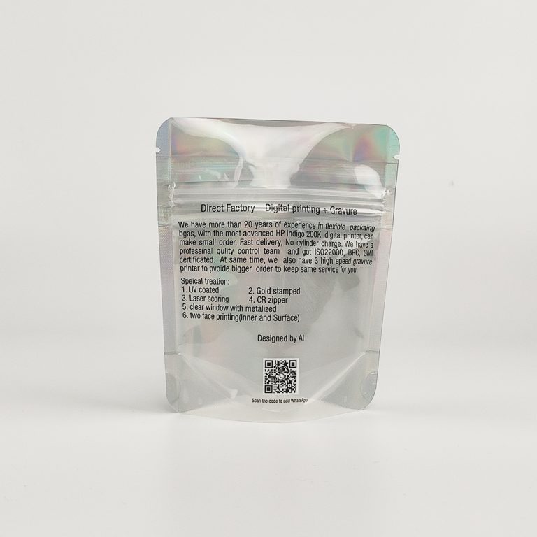 Custom Logo Digital Printed Mylar Yinyang Doypack Ziplock Plastic Stand up Bag6