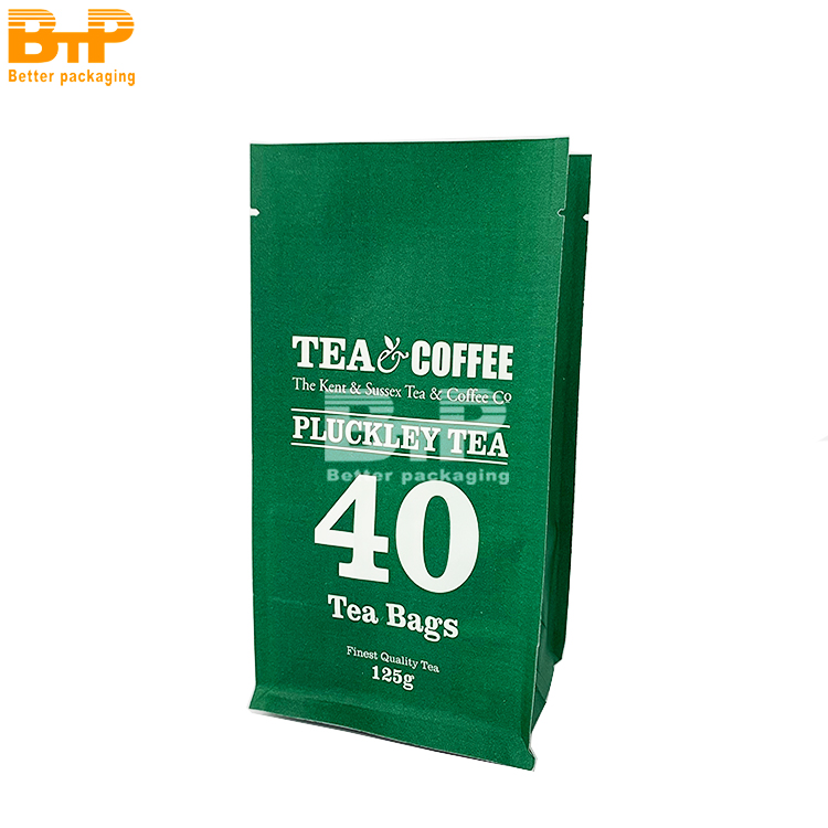 Custom Mylar Aluminum Foil Flat Bottom Pouch Tea Coffee Food Packaging Bag 1