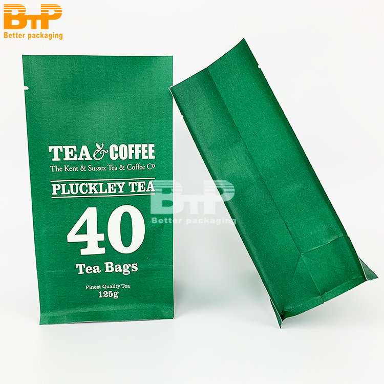 Custom Mylar Aluminum Foil Flat Bottom Pouch Tea Coffee Food Packaging Bag 4