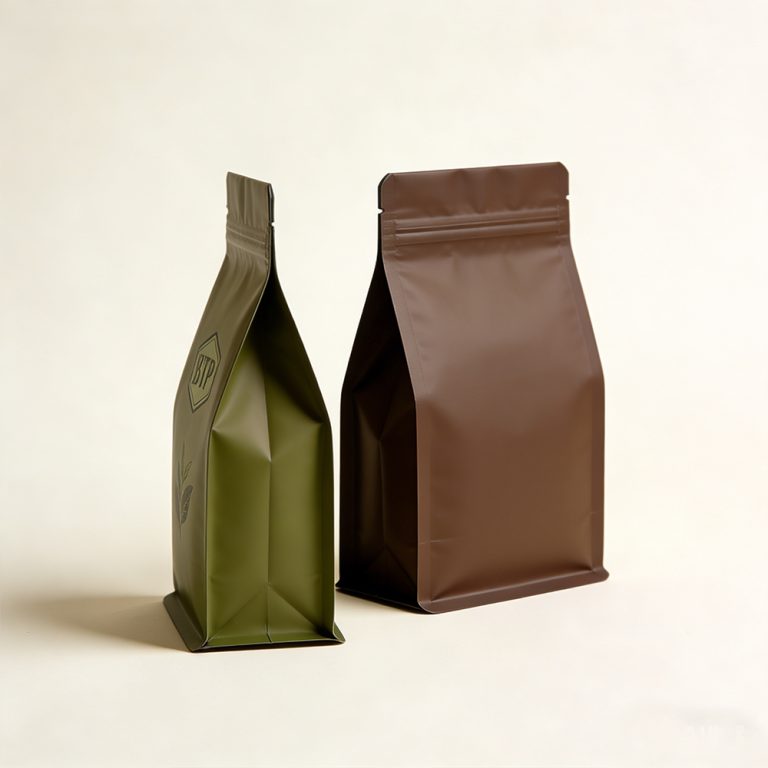 Custom Printed Foil Plastic Packaging ZipLock Tea Stand up Flat Bottom Bag 4