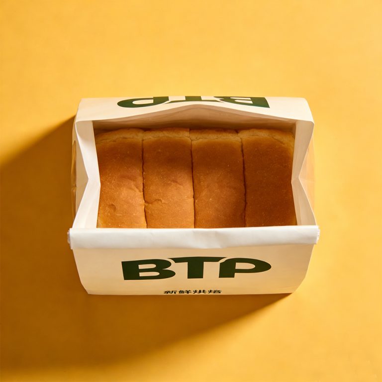 Custom Printed Food grade Clear window bread Flat Bottom paper packaging Bag6