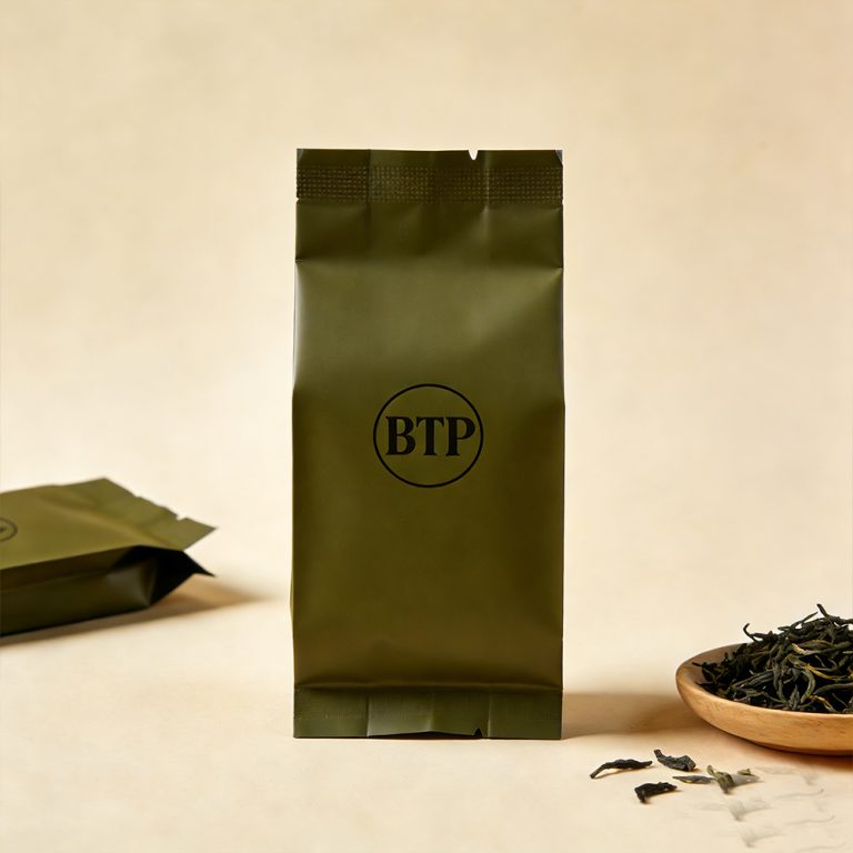 Custom Printed Heat sealed Aluminum Foil middle sealed side gusset Tea bag 2