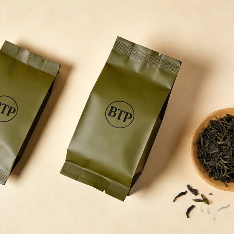 Custom Printed Heat sealed Aluminum Foil middle sealed side gusset Tea bag 3
