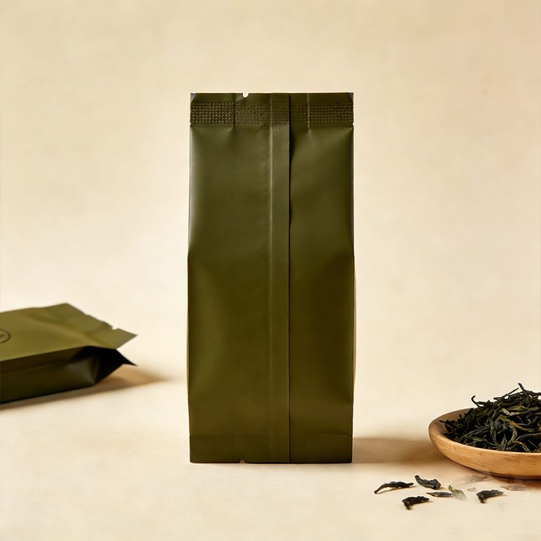 Custom Printed Heat sealed Aluminum Foil middle sealed side gusset Tea bag 5