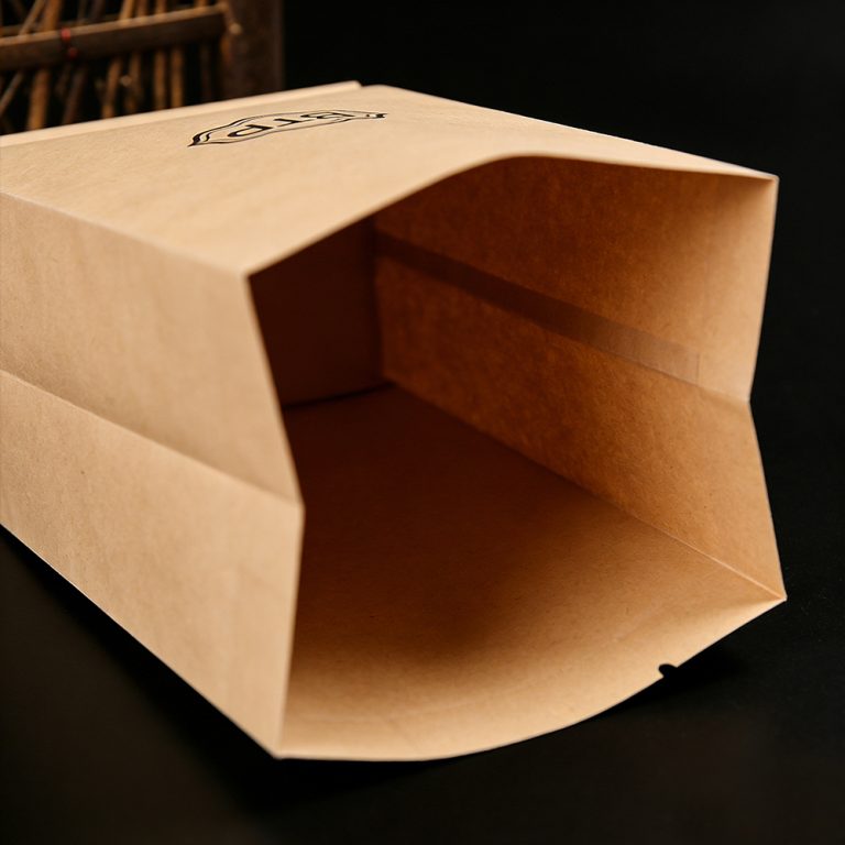 Custom Printed kraft paper Heat sealed Tea middle sealed side gusset bag 6