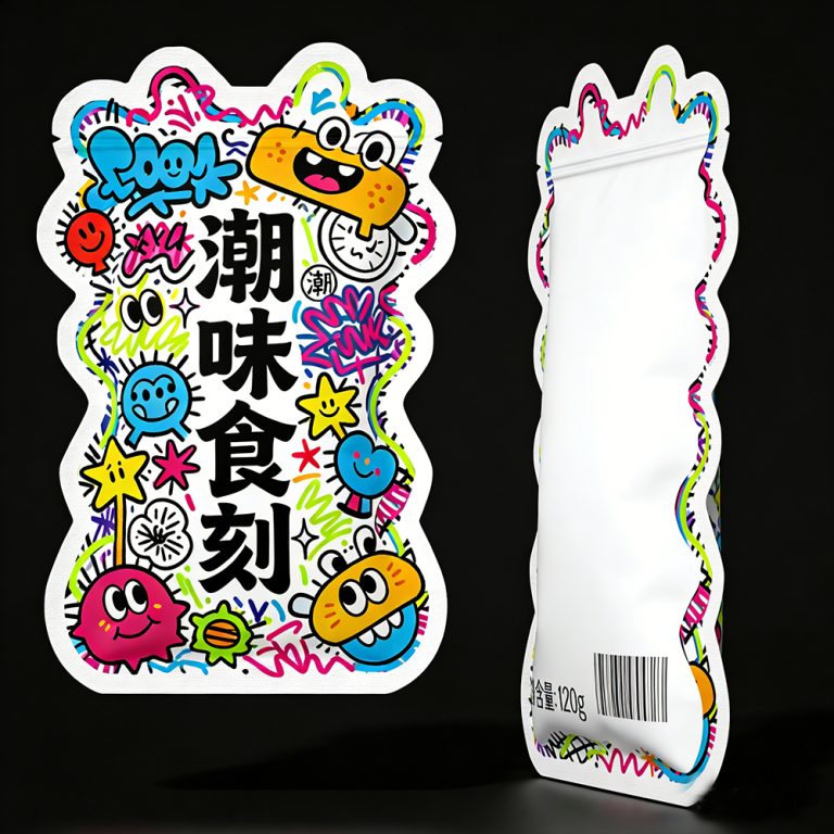 Custom Printed logo Resealable Zip lock Special shaped plastic food packaging Bag1