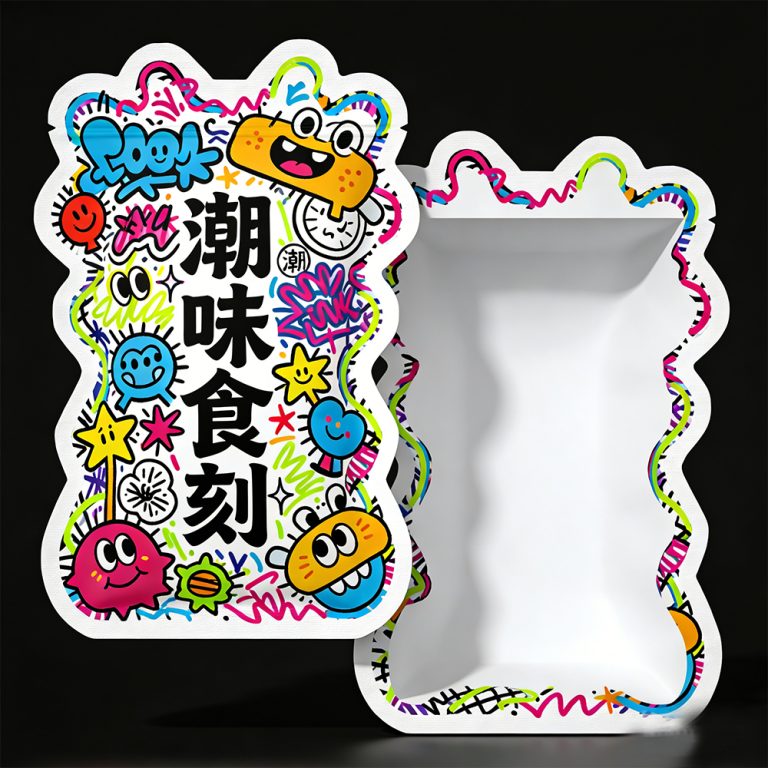 Custom Printed logo Resealable Zip lock Special shaped plastic food packaging Bag4