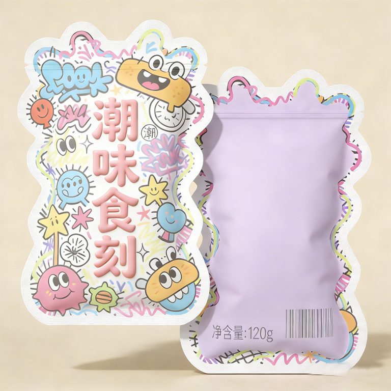 Custom Printed logo Resealable Zip lock Special shaped plastic food packaging Bag5