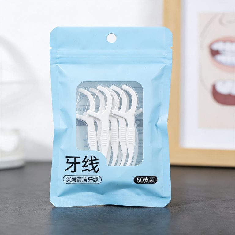 Custom Printed window Resealable ziplock three side seal Floss plastic packing bag5